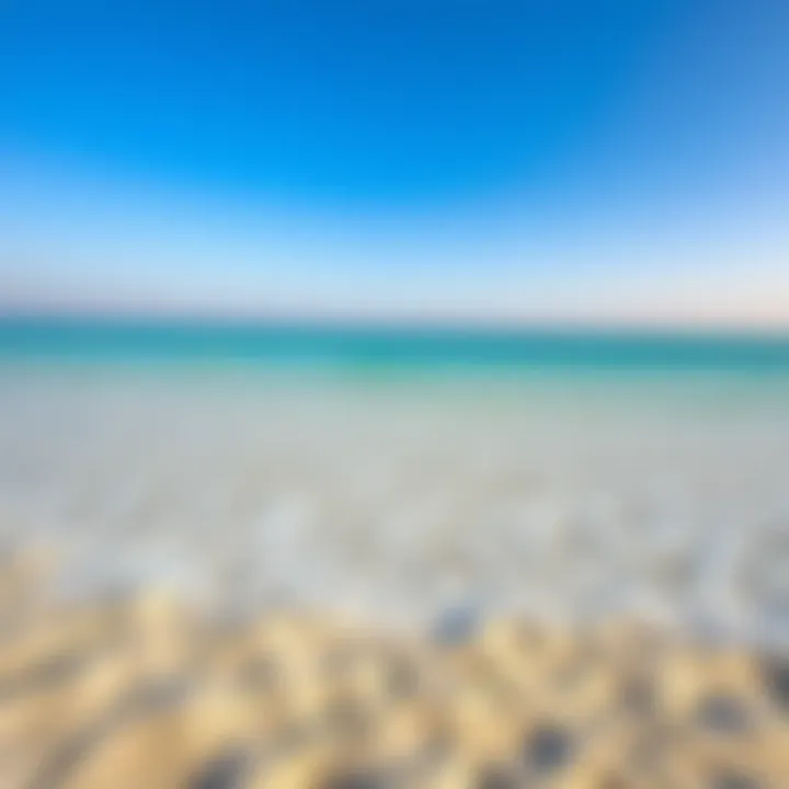 Scenic landscape of Al Mamzar Open Beach with clear waters