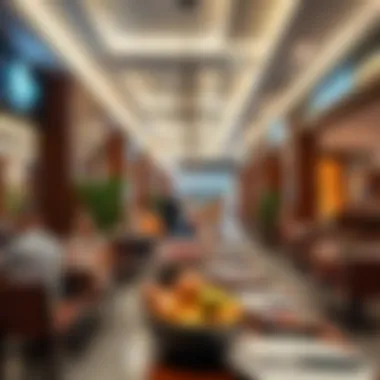 Dining area at Aster Ansar Mall featuring diverse cuisine options