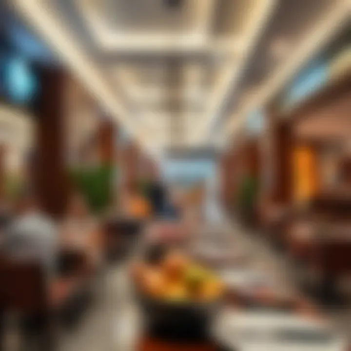 Dining area at Aster Ansar Mall featuring diverse cuisine options