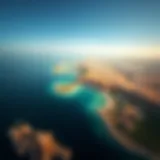 Aerial view of Bani Yas Island showcasing its lush landscapes