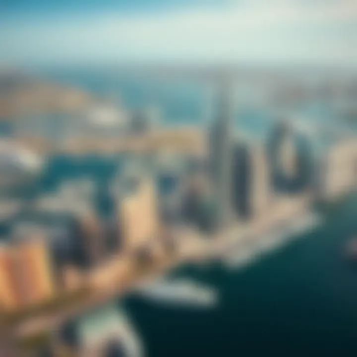 Aerial view of Dubai's marina skyline