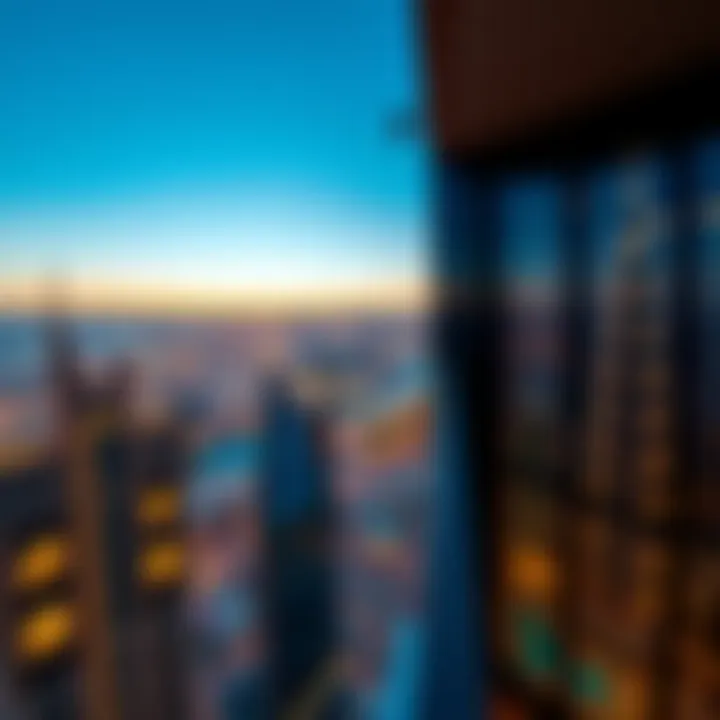 Panoramic Skyline View The panoramic view from the top of Burj Al Khan highlighting Dubai's skyline