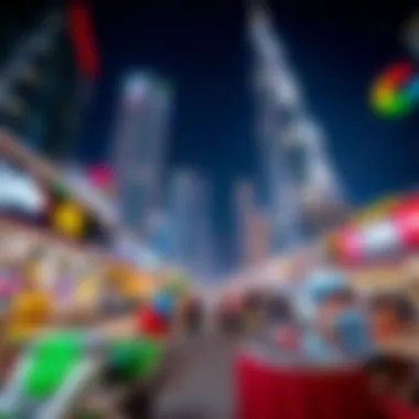 Vibrant nightlife scene around Burj Dubai
