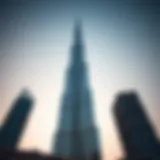 Stunning view of Burj Dubai against a clear sky