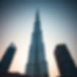 Stunning view of Burj Dubai against a clear sky