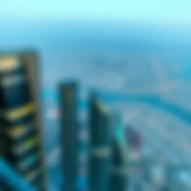 Panoramic View from Cloud 88 Tower Panoramic view of the Dubai skyline from Cloud 88 Tower