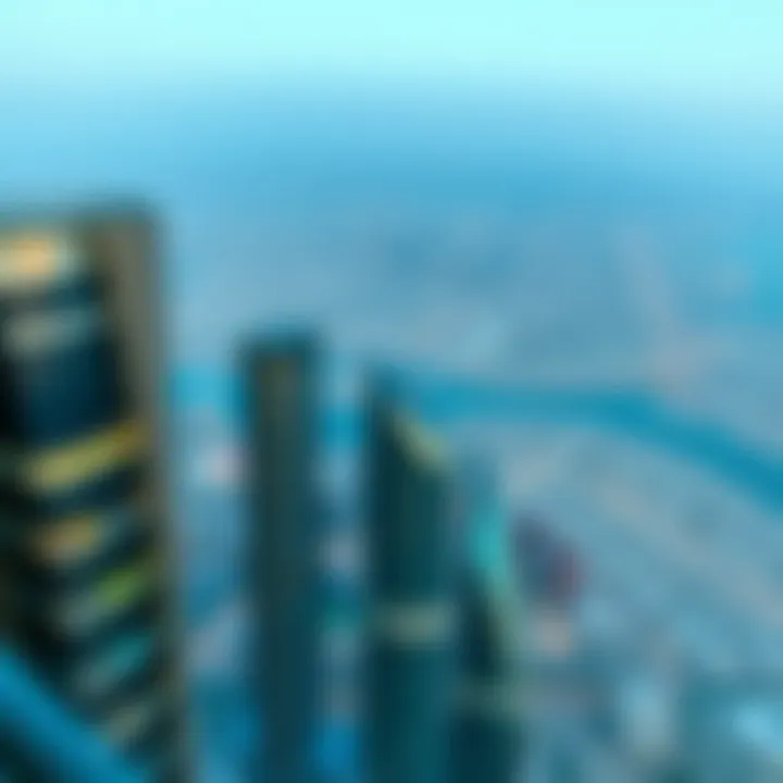 Panoramic View from Cloud 88 Tower Panoramic view of the Dubai skyline from Cloud 88 Tower