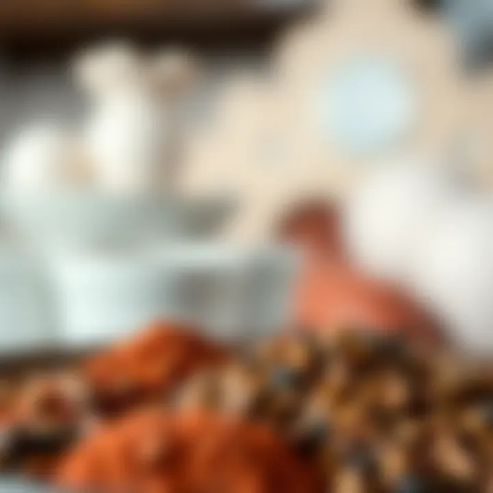Colorful spices and herbs used in UAE cuisine