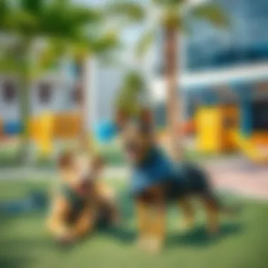 A vibrant outdoor area in Dubai designed for dogs to play