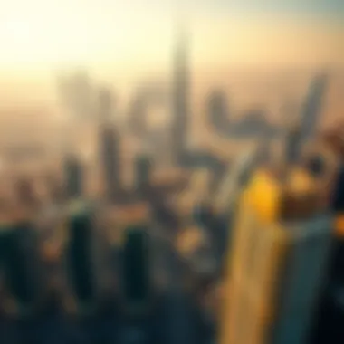 Dubai Skyline Overview Aerial view of Dubai's skyline showcasing modern architecture