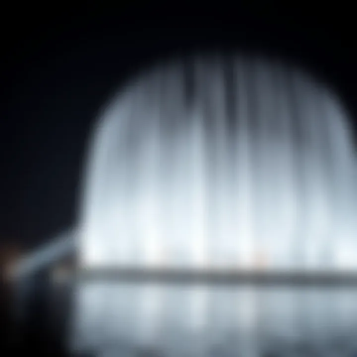 Majestic Dubai Fountain Show Majestic view of the Dubai Fountain illuminated at night