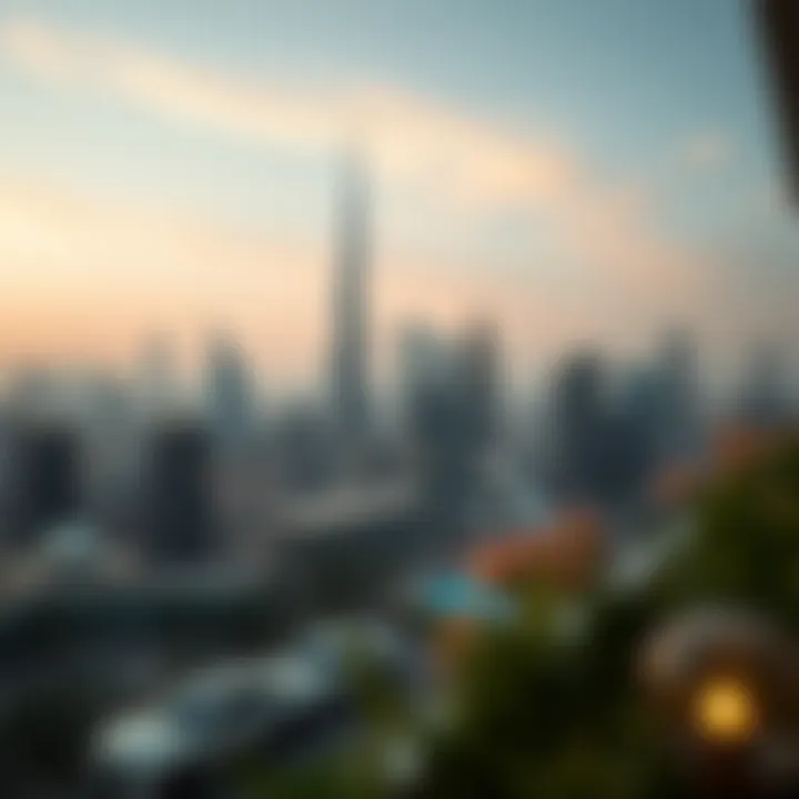 Stunning skyline view from a Dubai luxury hotel terrace