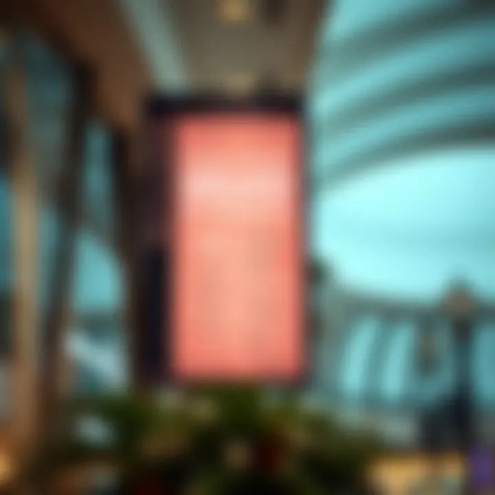Signage highlighting exclusive brands available at the mall