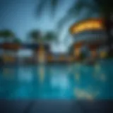 Luxurious poolside view of a Dubai resort