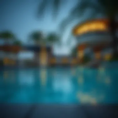 Luxurious poolside view of a Dubai resort