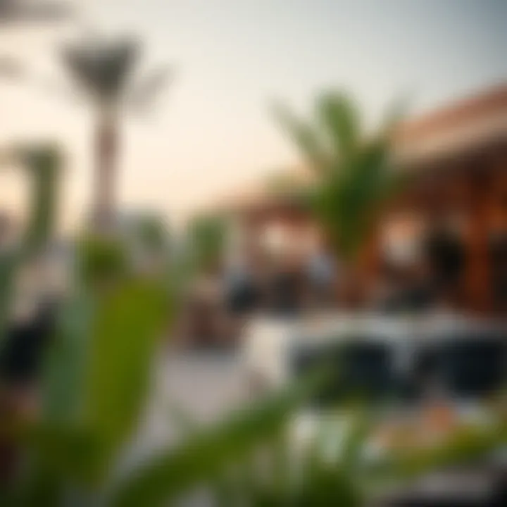 Vibrant atmosphere at a Dubai resort's outdoor dining area