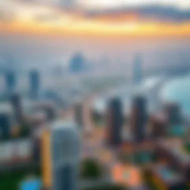 Dubai Skyline with Barari Views and Samana Aerial view of the Dubai skyline featuring Barari Views and Samana