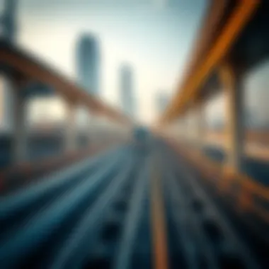 Transportation Innovations in Dubai Modern transportation infrastructure in Dubai including metro and highways