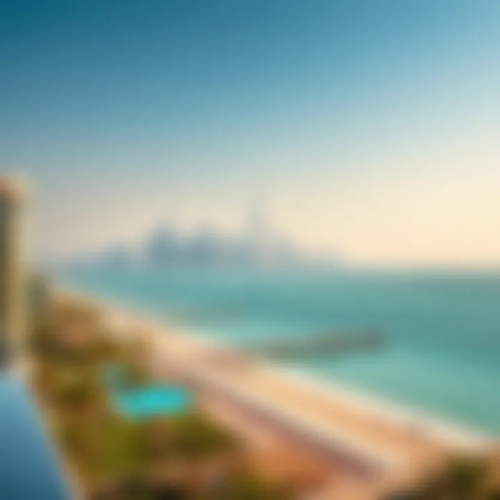 Breathtaking views of the Dubai skyline from the beachfront
