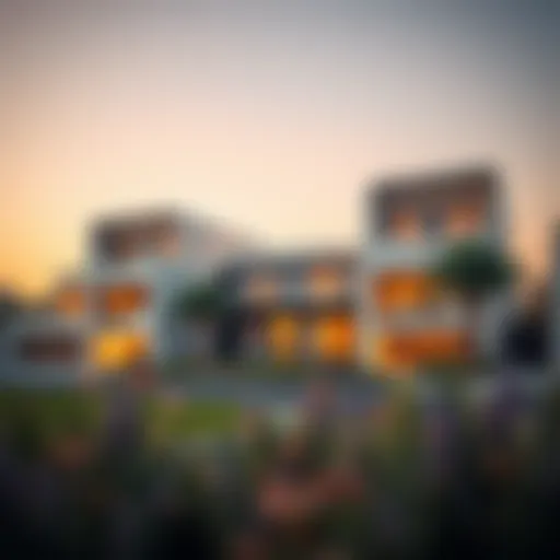 Architectural Marvel of Expo Golf Villas Stunning exterior view of Expo Golf Villas showcasing modern architecture