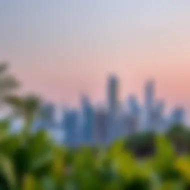 Contemporary Falcon Properties Against Dubai's Skyline Modern Falcon properties in Dubai skyline