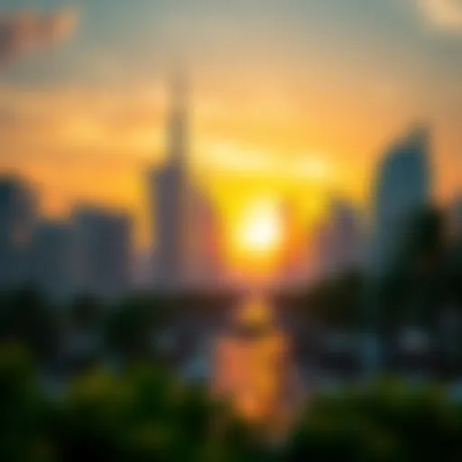 A vibrant view of Dubai's iconic skyline with family-friendly attractions