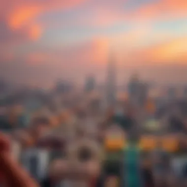 Panoramic view of Bur Dubai skyline and neighborhoods