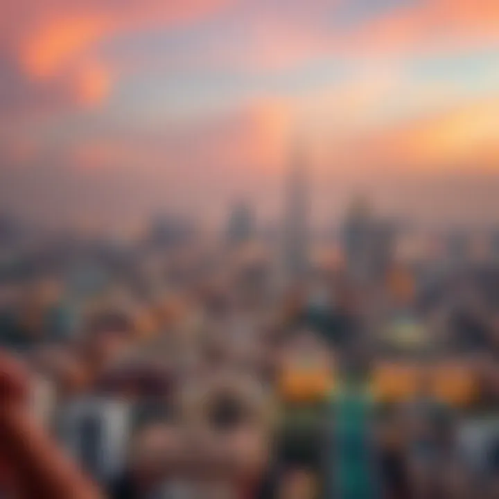 Panoramic view of Bur Dubai skyline and neighborhoods