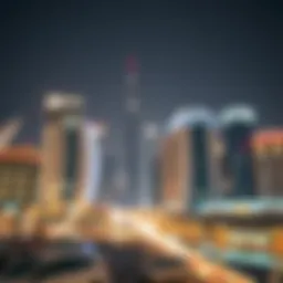 Skyline of Dubai showcasing modern architecture