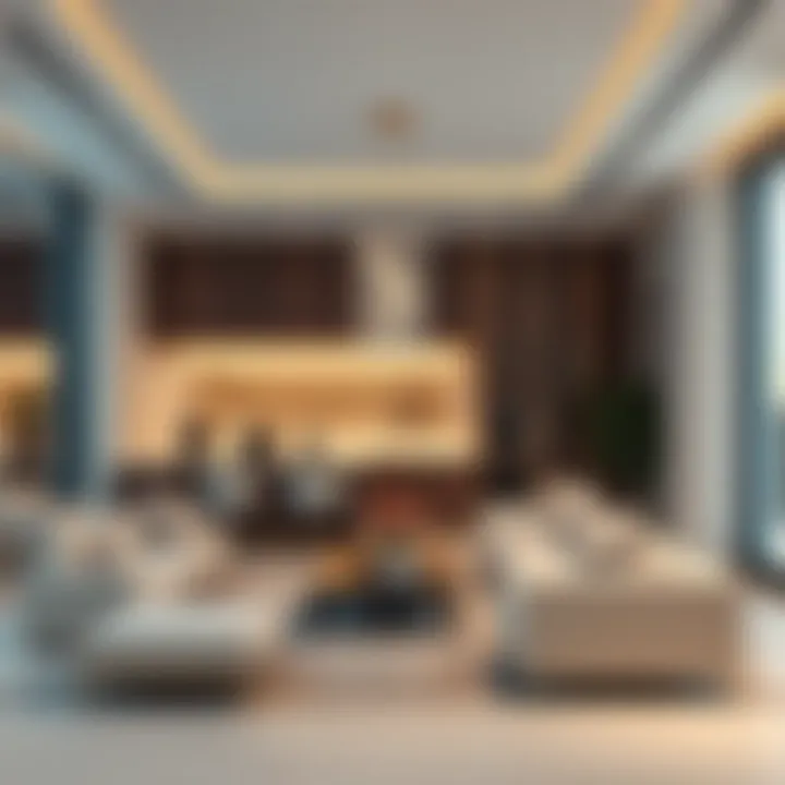 Contemporary Luxury: Dubai's Real Estate Elegance Luxurious interior of a Dubai property highlighting contemporary design