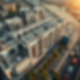 Aerial view of Janayen Avenue showcasing its architectural beauty