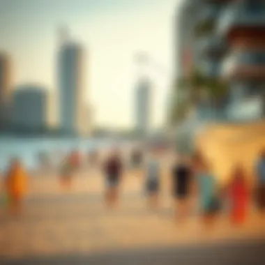 Vibrant Beachfront Life at JBR Vibrant beachfront scene at JBR with leisure activities