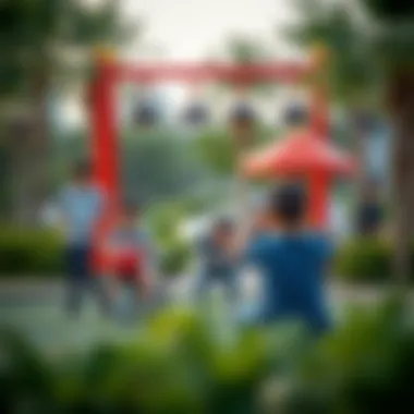 Children engaging in recreational activities at JVC Park