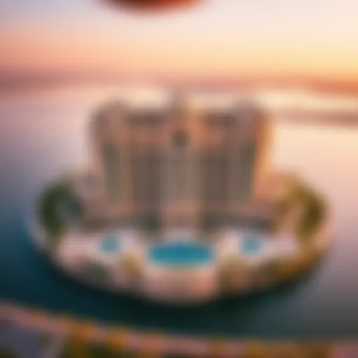 Aerial view of Lake Palace Tecom showcasing its stunning architecture