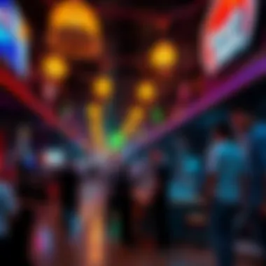 Vibrant Entertainment Area at Last Exit Entertainment area bustling with activities and vibrant atmosphere