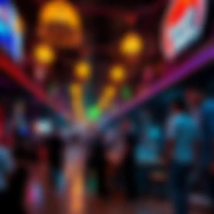 Vibrant Entertainment Area at Last Exit Entertainment area bustling with activities and vibrant atmosphere