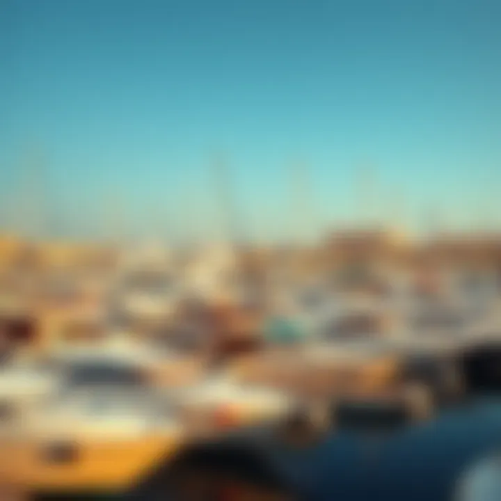 Vibrant Marina at Marjan Island Vibrant marina at Marjan Island with yachts and leisure activities