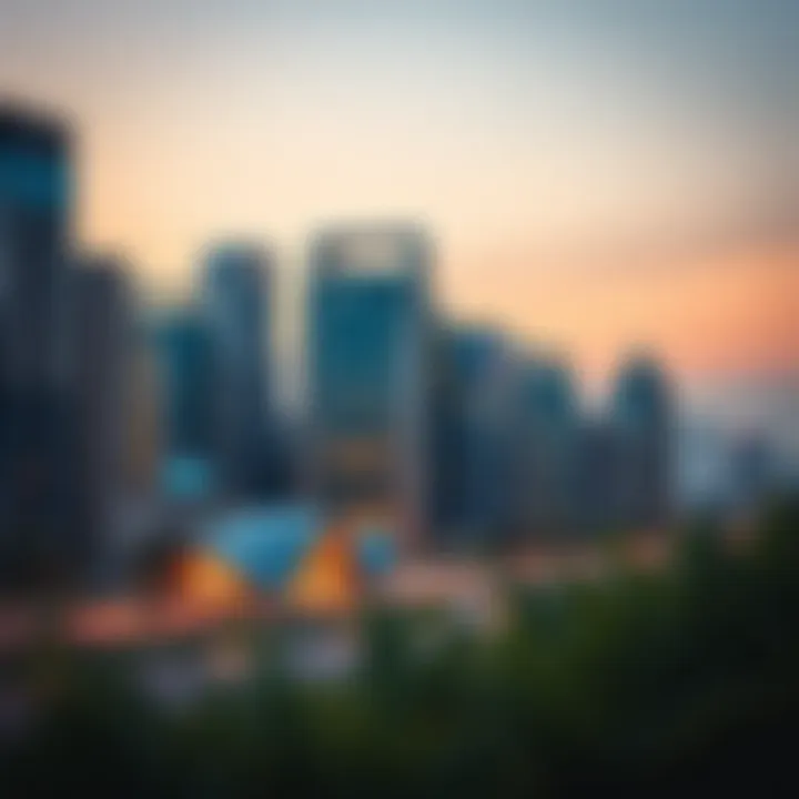 Innovative Architecture of Mohammed Bin Rashid District 1 Modern skyline of Mohammed Bin Rashid District 1 showcasing innovative architecture