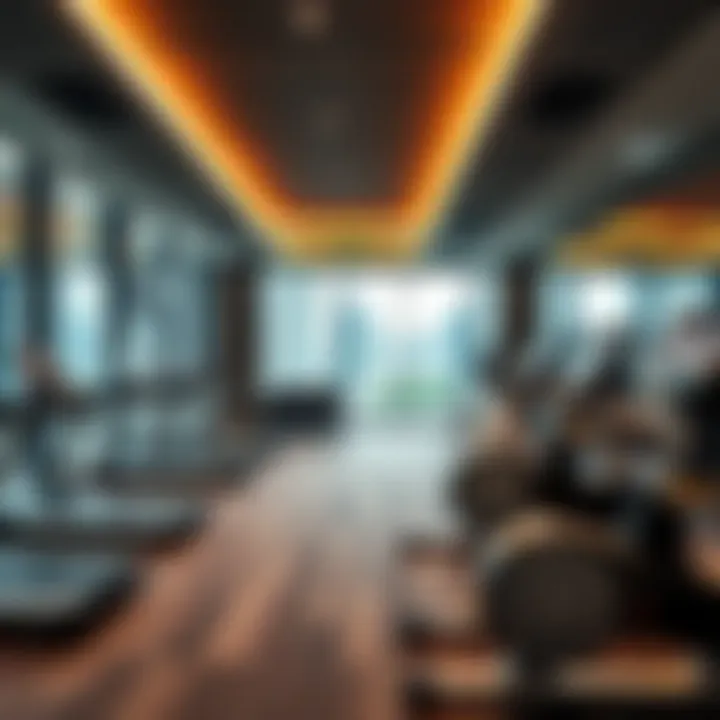 Amenities offered at Mövenpick Apartments, featuring a state-of-the-art fitness center
