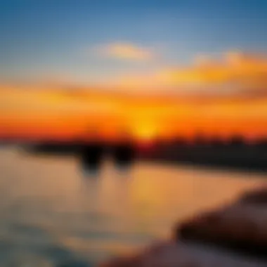 Sunset Splendor at Mubazzarah Lake A picturesque sunset over Mubazzarah Lake reflecting vibrant colors