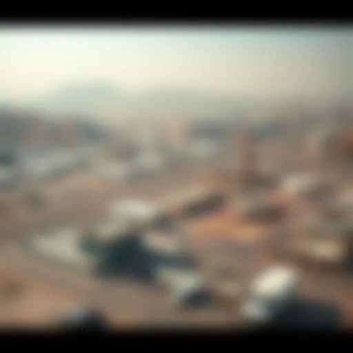 Aerial view of Mussafah showcasing its industrial landscape