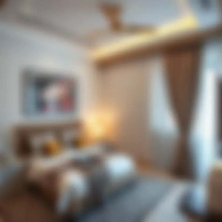 Cozy bedroom in a one bedroom apartment