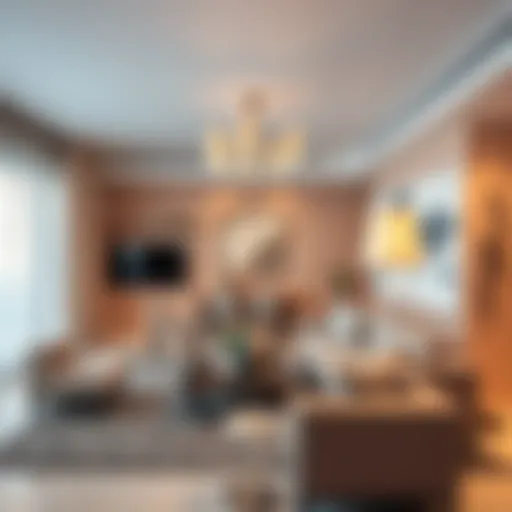 Stylish living area in a one bedroom apartment