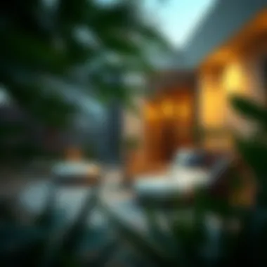 A tranquil outdoor space of a Peace Home promoting relaxation.