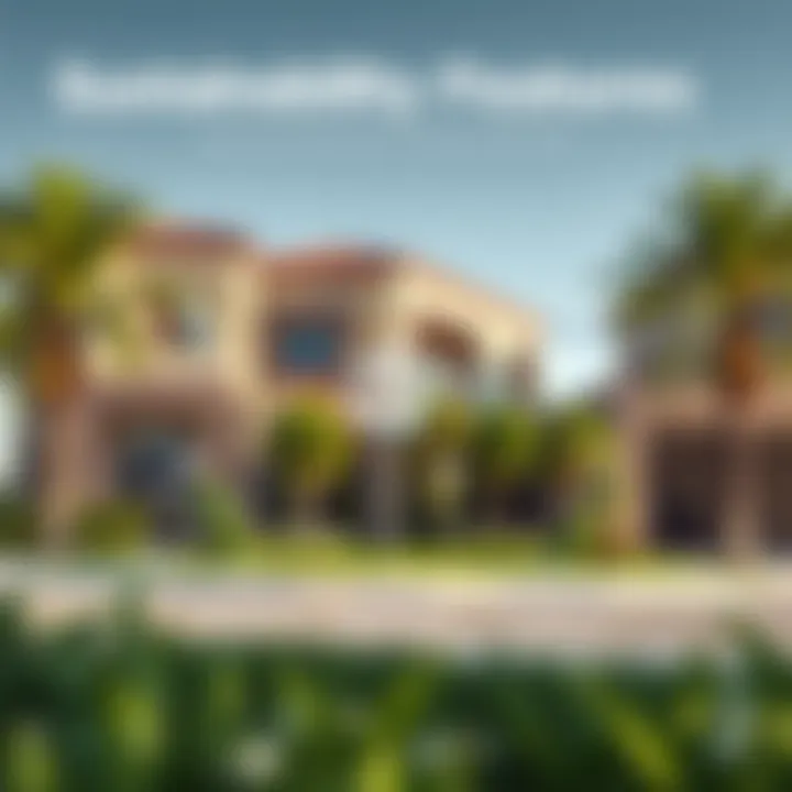 An infographic depicting sustainability features of Peace Homes in Dubai.