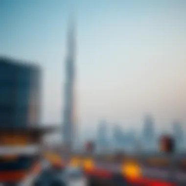 Stunning view of Pearl Tower against the Dubai skyline