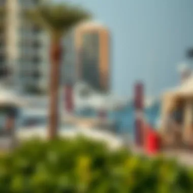 Vibrant lifestyle scene around Plage Marina with leisure activities