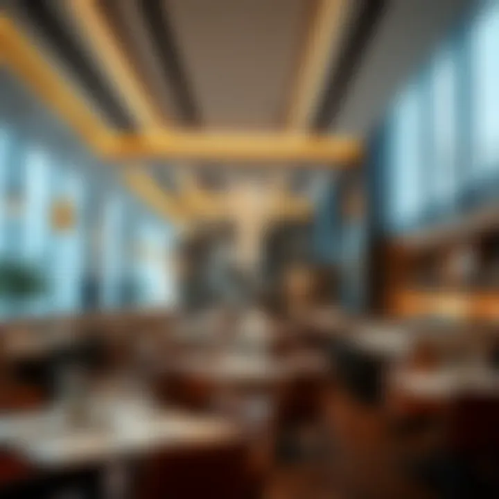 An elegant restaurant interior highlighting ambiance and design