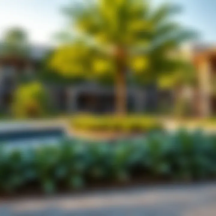 Beautifully landscaped community area of Sobha Creek Vistas