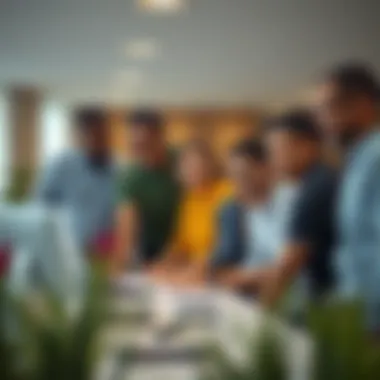 Diverse team collaborating on a project at Sobha UAE